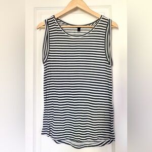 J. Crew Black & White Striped Scoop Neck Tank